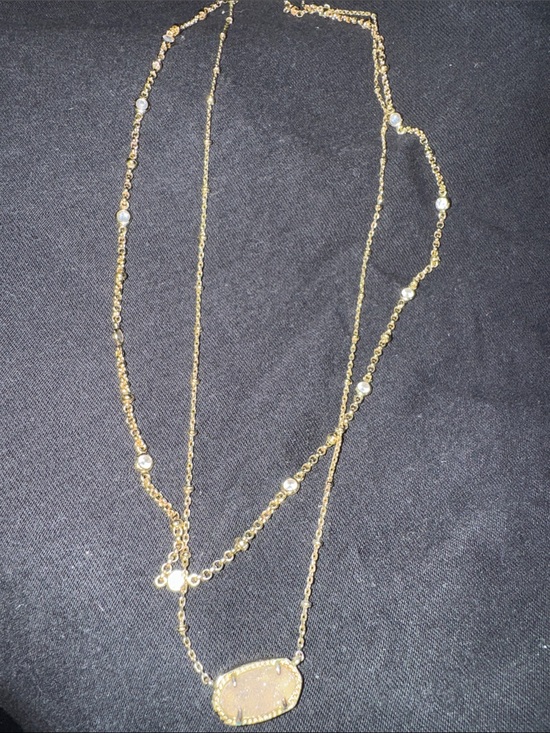 Kendra Scott Jewelry - Kendra Scott Gold Layered Pendant Necklace with Clear Crystal Accents